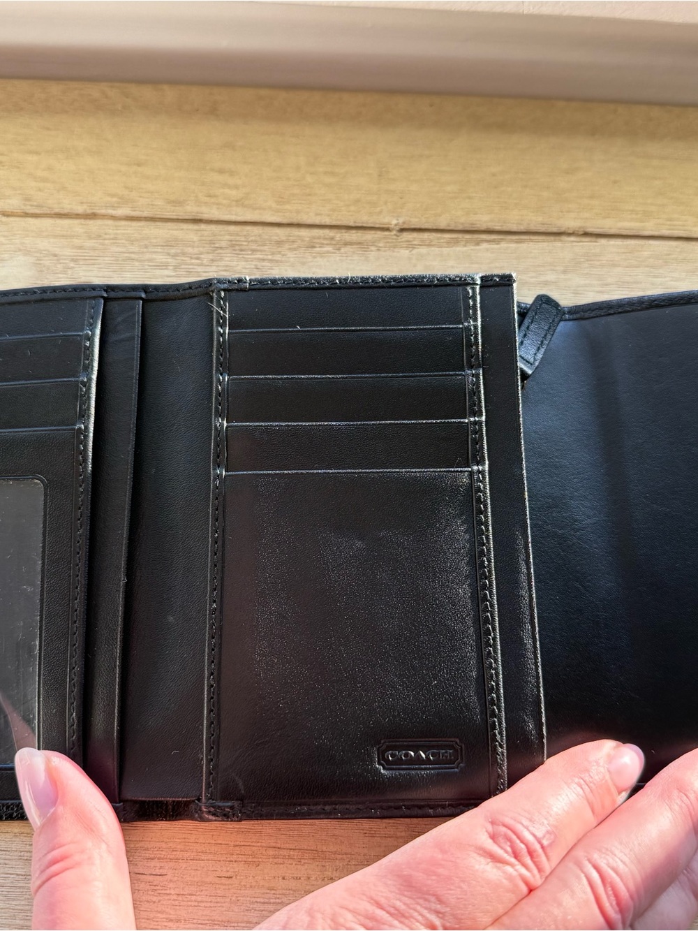 Coach Saffiano Leather Tri-Fold Wallet - Picture 3 of 12